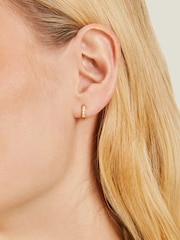 Accessorize Gold Tone Stainless Steel Sparkle Hoops - Image 3 of 3