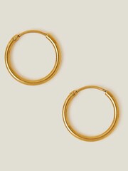 Accessorize Gold Tone Stainless Steel Medium Hoops - Image 2 of 3