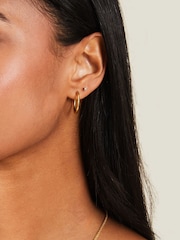 Accessorize Gold Tone Stainless Steel Medium Hoops - Image 3 of 3