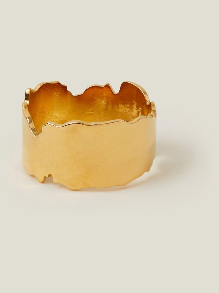 Accessorize Gold Tone Stainless Steel Chunky Band Ring - Image 1 of 3
