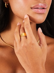 Accessorize Gold Tone Stainless Steel Chunky Band Ring - Image 2 of 3