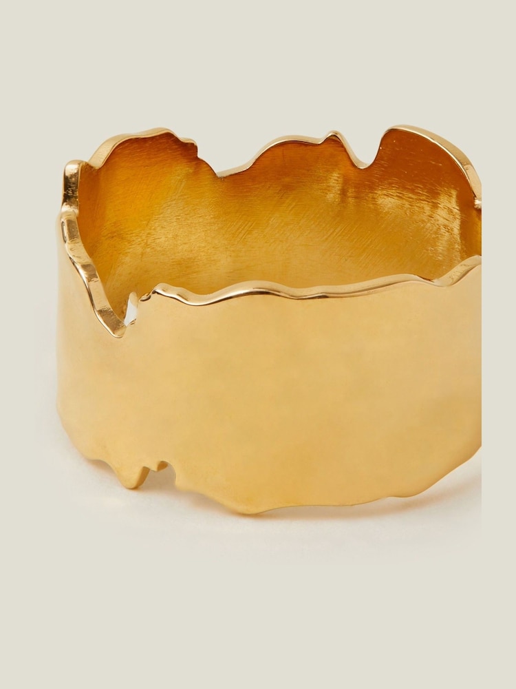 Accessorize Gold Tone Stainless Steel Chunky Band Ring - Image 3 of 3