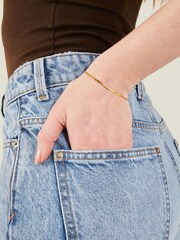 Accessorize Gold Tone Stainless Steel Omega Chain Bracelet - Image 3 of 3
