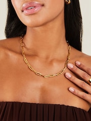 Accessorize Gold Tone Stainless Steel Chunky Chain Necklace - Image 1 of 3