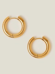 Accessorize Gold Tone Stainless Steel Chunky Hoops - Image 2 of 3