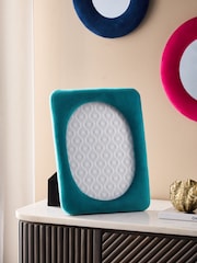 Teal Blue Velvet Photo Frame - Image 1 of 5