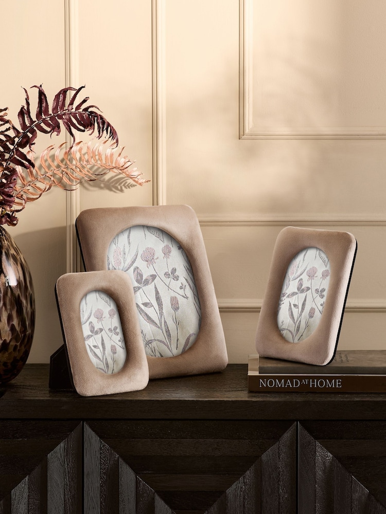 Beige Velvet Photo Frame - Image 1 of 5