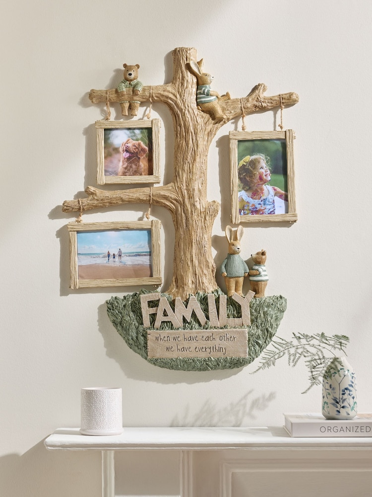 Natural Bertie Bear and Rosie Rabbit Family Tree Collage Photo Frame - Image 1 of 6 Natural Bertie Bear and Rosie Rabbit Family Tree Collage Photo Frame - Image 1 of 6