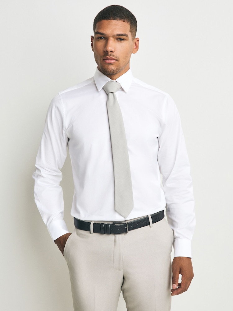White/Grey Regular Fit Shirt and Tie Pack - Image 1 of 8