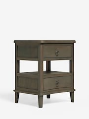 Light Grey Sadie Solid Mango Wood 2 Drawer Bedside Table - Image 5 of 7