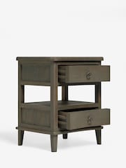 Light Grey Sadie Solid Mango Wood 2 Drawer Bedside Table - Image 6 of 7