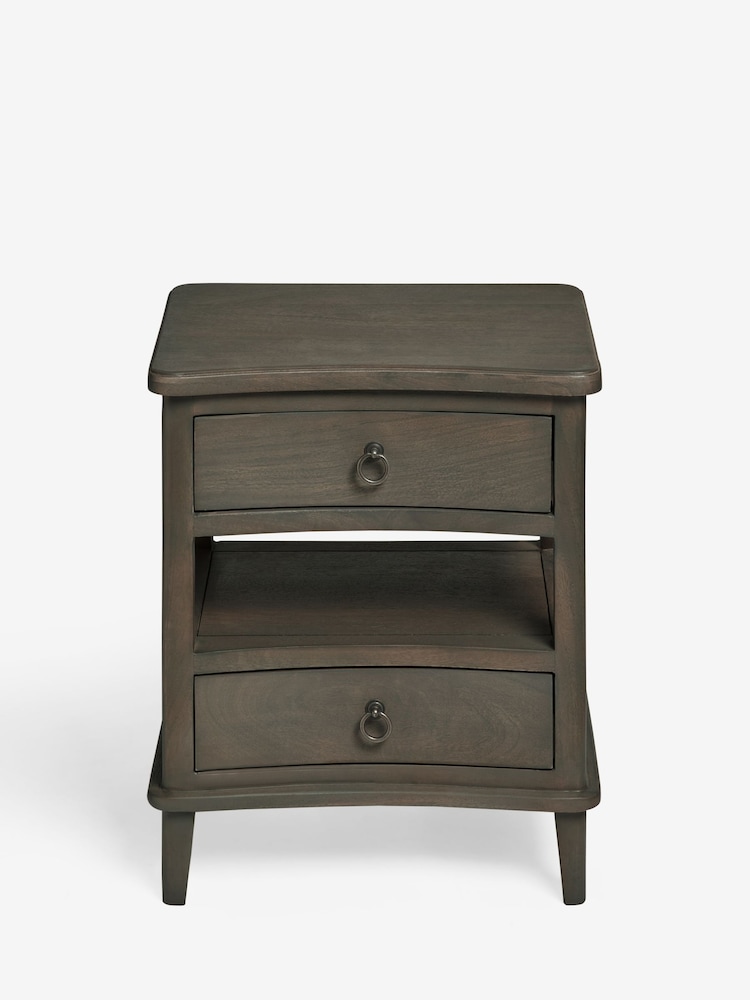 Light Grey Sadie Solid Mango Wood 2 Drawer Bedside Table - Image 7 of 7