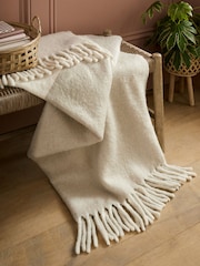 Laura Ashley Natural Bronwen Throw - Image 1 of 5