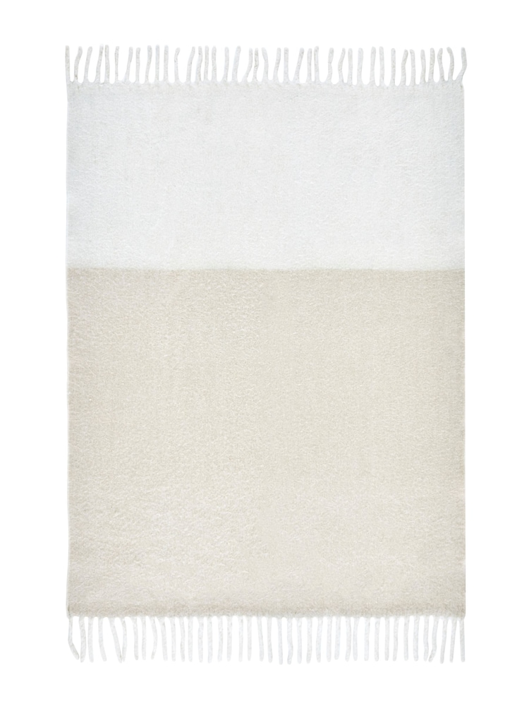Laura Ashley Natural Bronwen Block Colour Brushed Throw - Image 4 of 4 Laura Ashley Natural Bronwen Block Colour Brushed Throw - Image 4 of 4