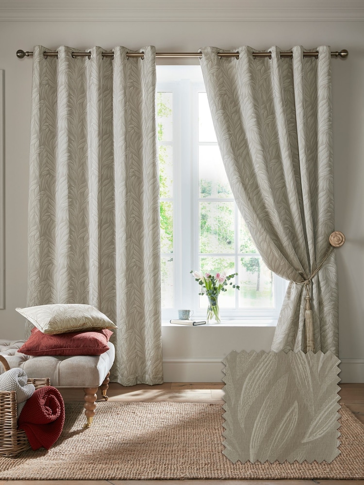 Laura Ashley Natural Coulderton Eyelet Curtains - Image 1 of 3