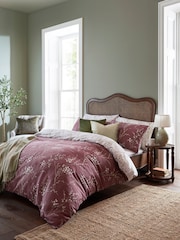 Laura Ashley Plum Purple Pussy Willow 100% Cotton Duvet Cover and Pillowcase Set - Image 1 of 9