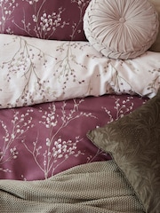 Laura Ashley Plum Purple Pussy Willow 100% Cotton Duvet Cover and Pillowcase Set - Image 4 of 9