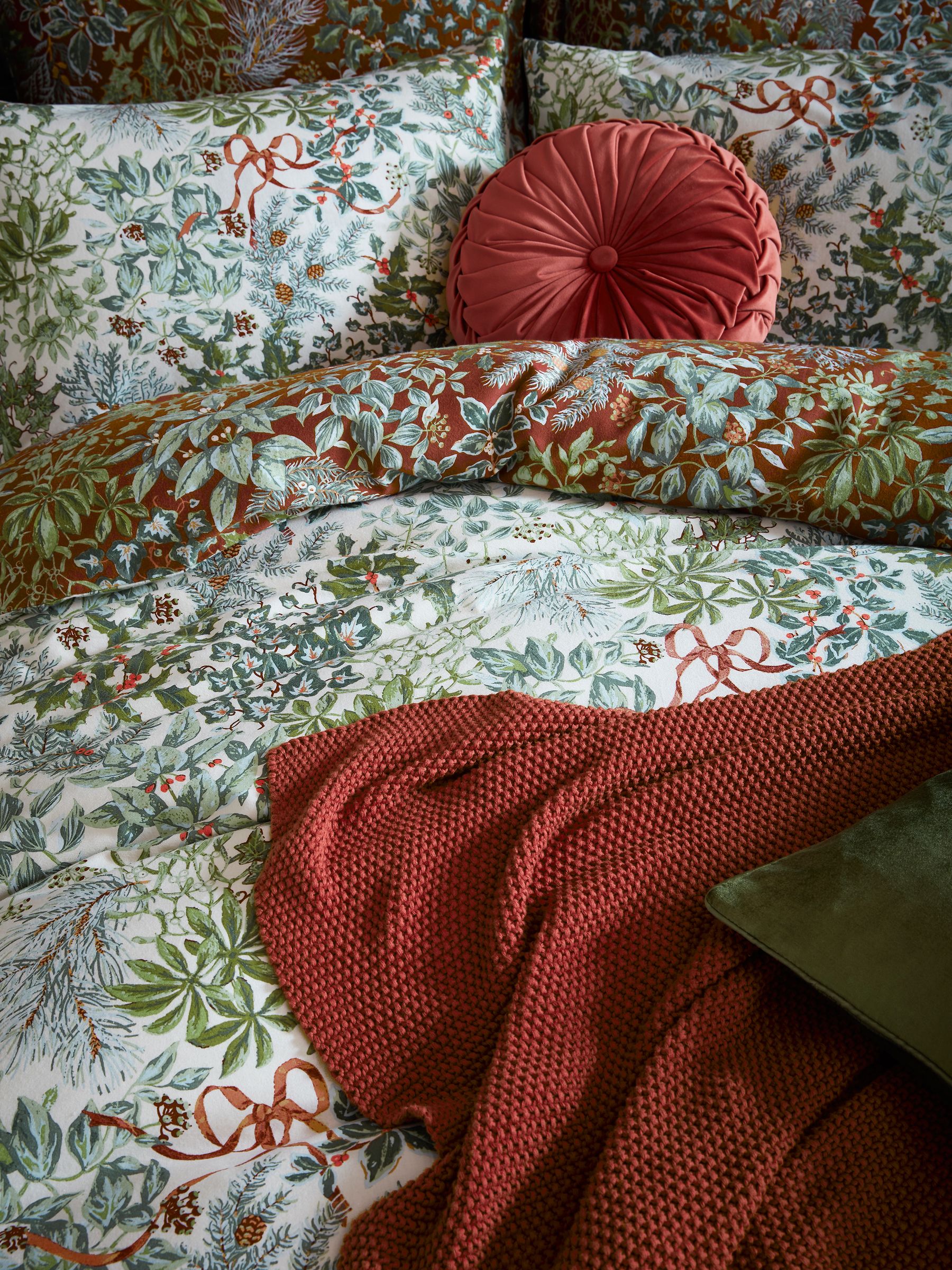 Buy Laura Ashley Red Festive Supersoft 100% Brushed Cotton