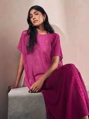 Pink Overhead Knitted Maxi Cover-Up - Image 1 of 5