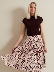Phase Eight Maya Woven Hem Geo Black Dress - Image 4 of 7