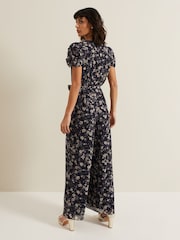 Phase Eight Black Phase Eight Helene Floral Print Black Jumpsuit - Image 3 of 7