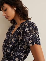 Phase Eight Black Phase Eight Helene Floral Print Black Jumpsuit - Image 5 of 7