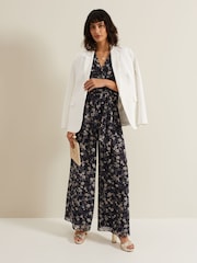 Phase Eight Black Phase Eight Helene Floral Print Black Jumpsuit - Image 6 of 7