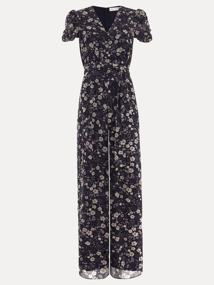 Phase Eight Black Phase Eight Helene Floral Print Black Jumpsuit - Image 7 of 7