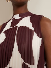 Phase Eight Red Nina Abstract Pleat Top - Image 5 of 7
