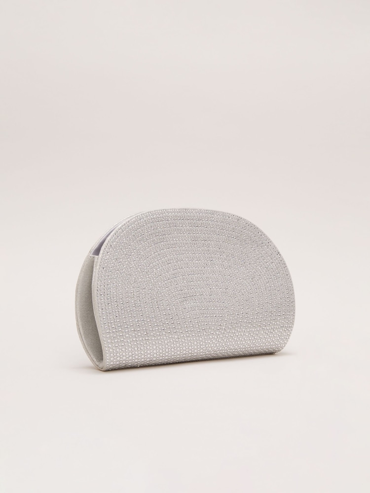 Phase Eight Metallic Embellished Semi Circle Bag - Image 2 of 8
