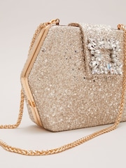 Phase Eight Metallic Glitter Embellished Hexagon Bag - Image 3 of 7