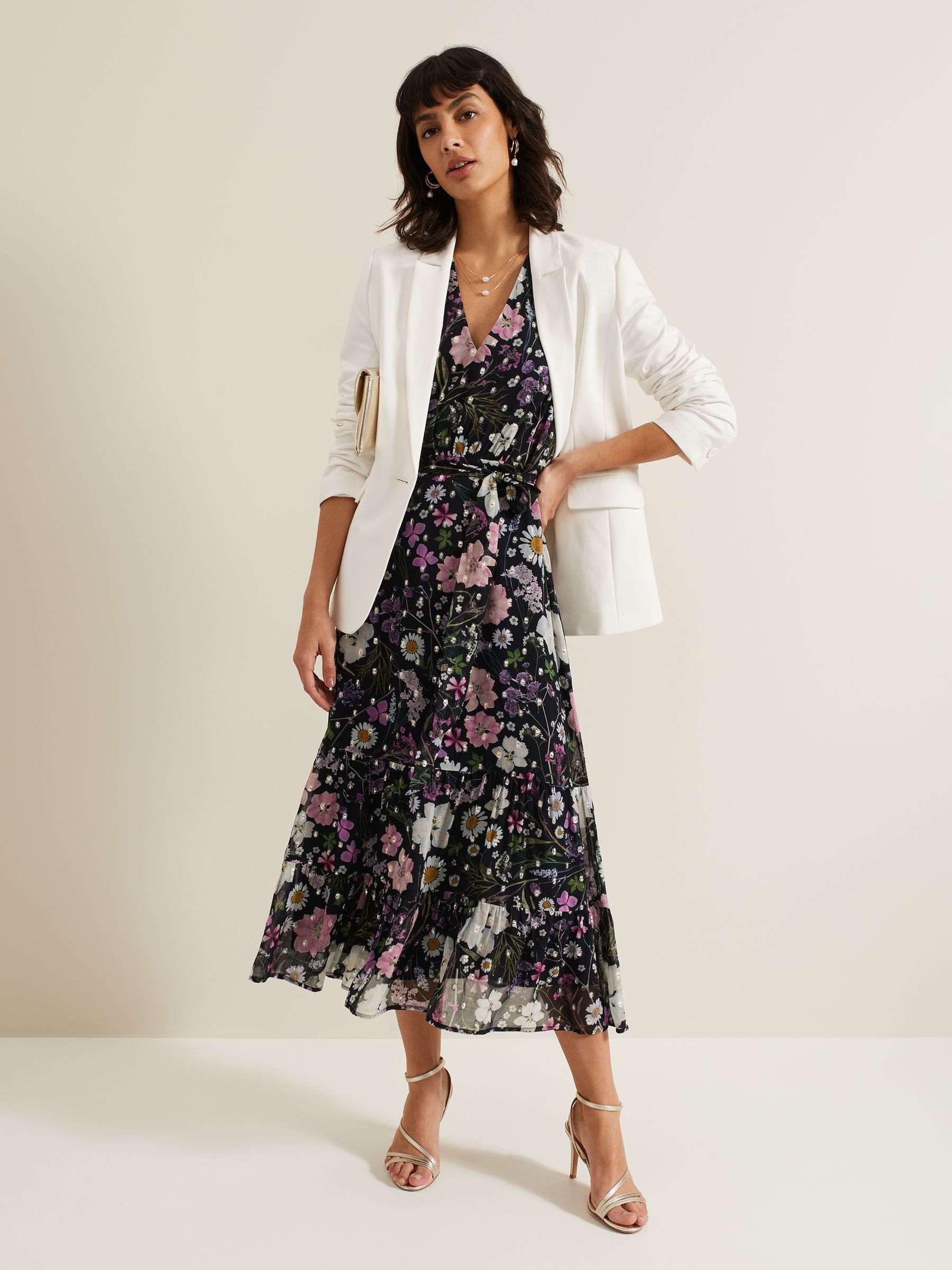 Buy Phase Eight Azalea Print Fil Coupe Black Dress from Next