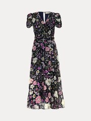 Phase Eight Azalea Print Fil Coupe Black Dress - Image 6 of 6