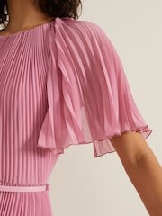 Phase Eight Pink Kathleen Pleated Plain Midi Dress - Image 4 of 6