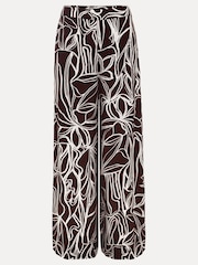Phase Eight Anna Printed Wide Leg Black Trousers - Image 5 of 5