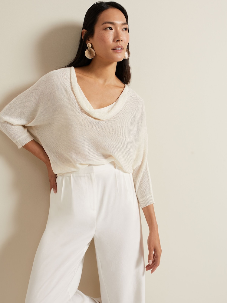 Phase Eight Cream Malti Metallic Knit - Image 1 of 6 Phase Eight Cream Malti Metallic Knit - Image 1 of 6