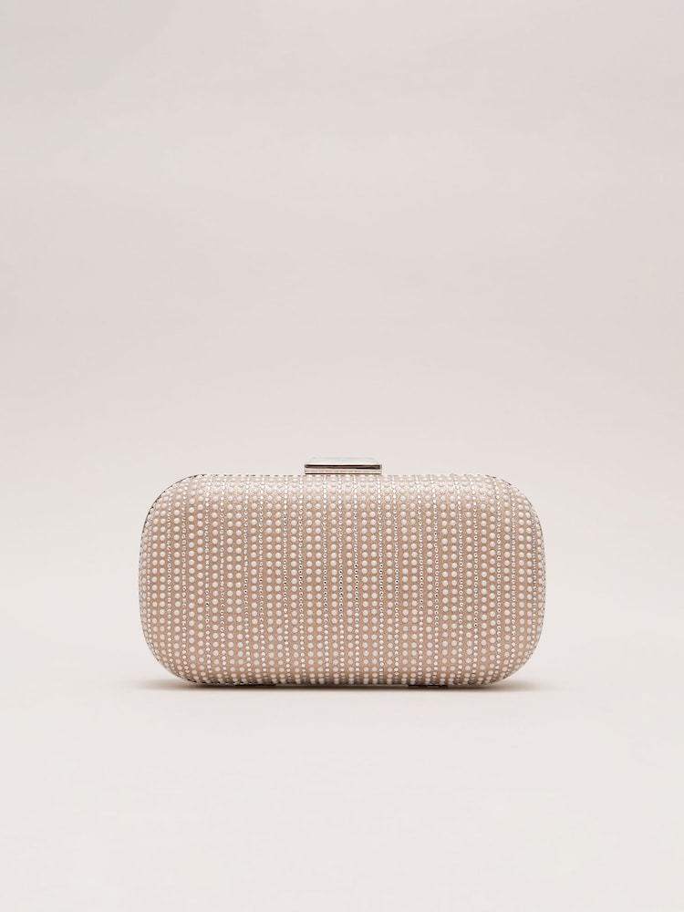 Phase Eight Metallic Pearl Embellished Box Clutch - Image 1 of 7