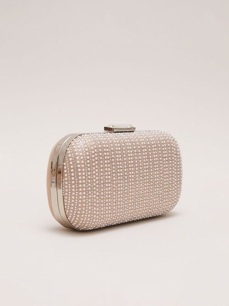 Phase Eight Metallic Pearl Embellished Box Clutch - Image 2 of 7
