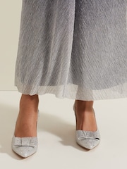 Phase Eight Metallic Embellished Bow Block Slingback Heel - Image 6 of 8