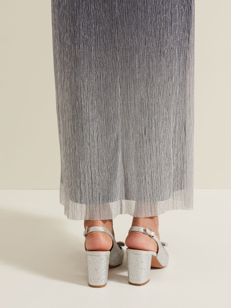 Phase Eight Metallic Embellished Bow Block Slingback Heel - Image 8 of 8