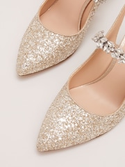 Phase Eight Metallic Glitter Embellished Pointed Slingback Shoes - Image 4 of 7