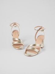 LK Bennett Grey Edita Pearl Strap Block Heels - Image 3 of 4