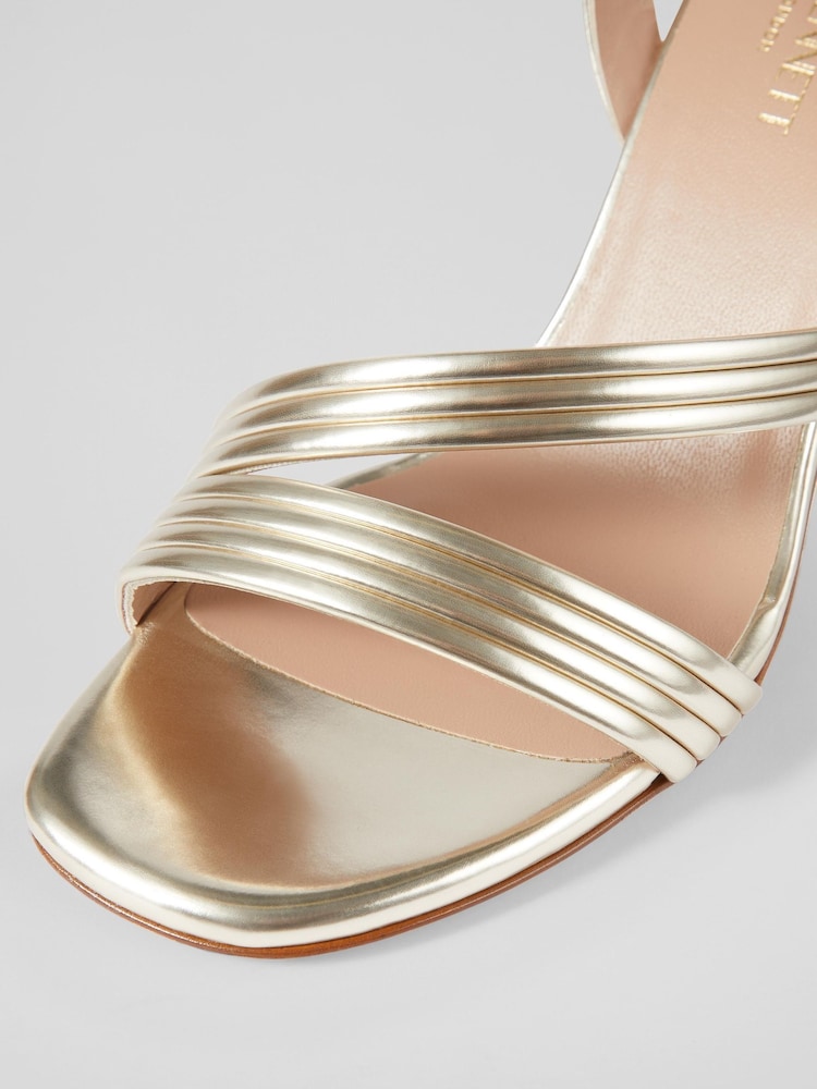 LK Bennett Grey Edita Pearl Strap Block Heels - Image 4 of 4
