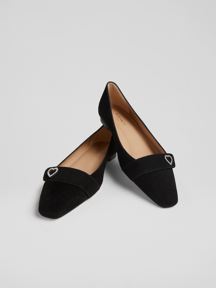 LK Bennett Amore Heart Square Toe Flats - صورة 2 من 4 LK Bennett Amore Heart Square Toe Flats - صورة 2 من 4