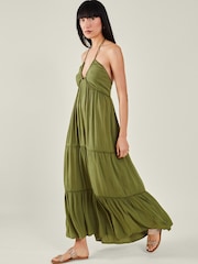 Accessorize Green Halter Maxi Dress - Image 1 of 3