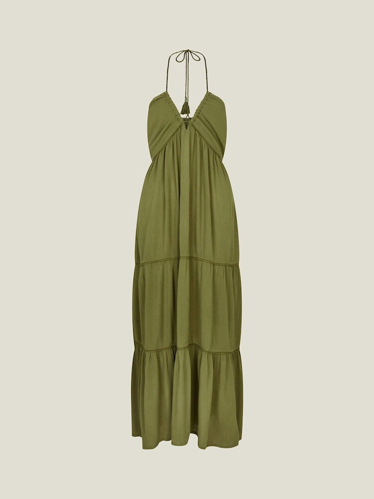 Accessorize Green Halter Maxi Dress - Image 3 of 3