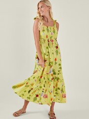 Accessorize Yellow Botanical Print Maxi Dress - Image 1 of 1