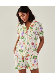 Accessorize Natural Dobby Floral 100% Cotton Pyjama Set - Image 1 of 4