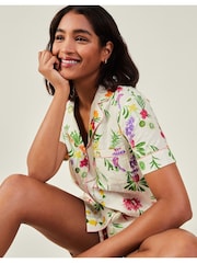 Accessorize Natural Dobby Floral 100% Cotton Pyjama Set - Image 3 of 4