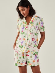 Accessorize Natural Dobby Floral 100% Cotton Pyjama Set - Image 4 of 4